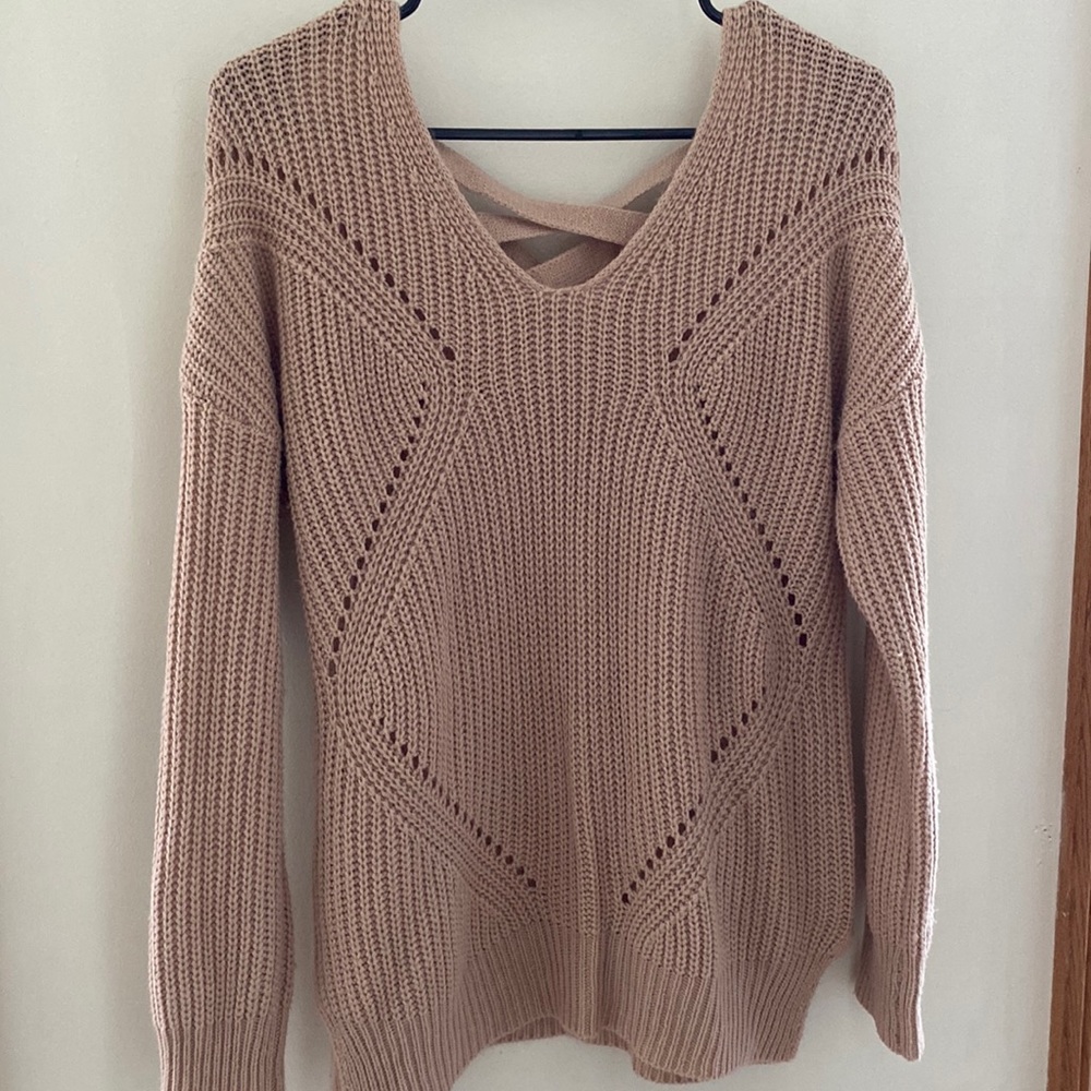 Tan v neck Charlotte Russe sweater size small